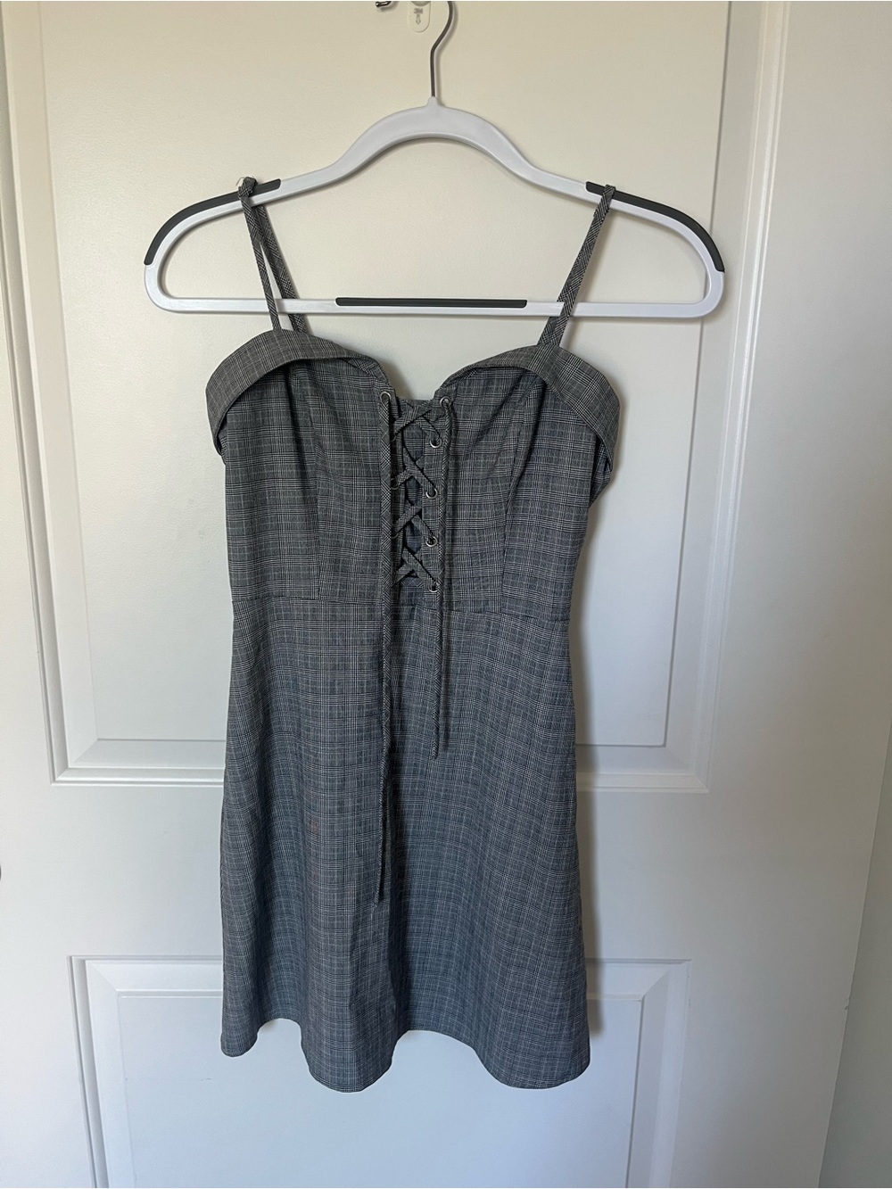 Plaid Lace-Up Mini Dress - Forever 21